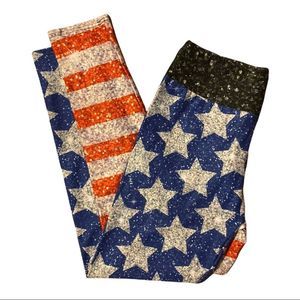 American Flag Sparkle Super Soft Leggings
